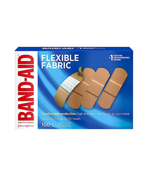 Vendas adhesivas de tela flexibles estériles de la marca Band-Aid de 100 unidades