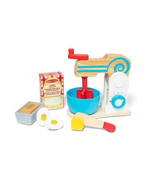 Melissa & Doug Wooden Make-a-Cake Mixer Set (10 pcs)