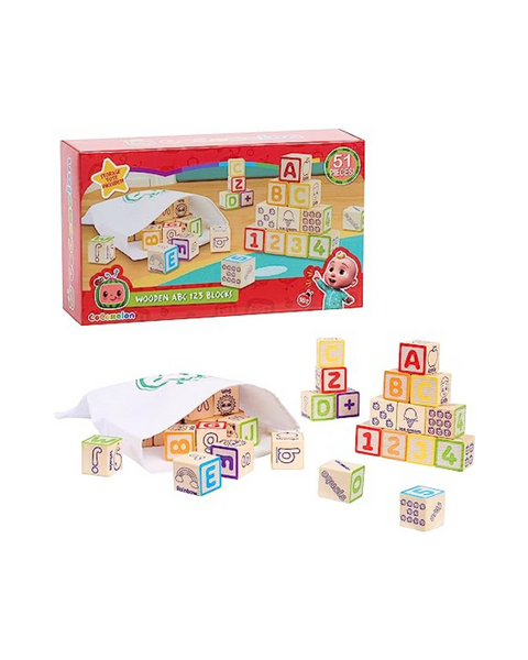 CoComelon 51-piece Classic ABC Wooden Block Set