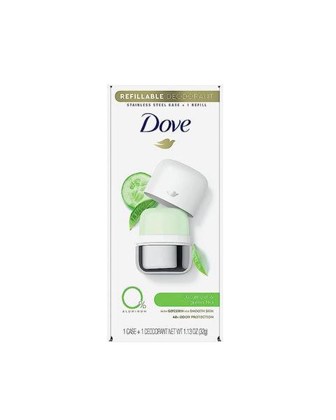 Dove Kit básico de desodorante recargable para mujeres, pepino y té verde