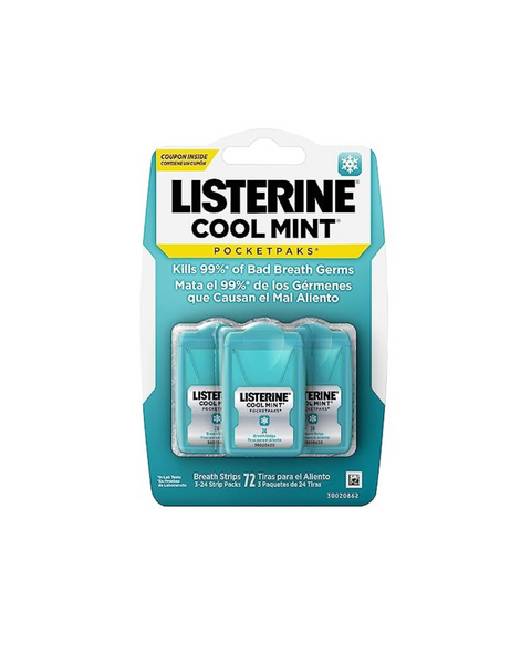 2 paquetes de tiras para el aliento Listerine Pocketpaks de 3 unidades