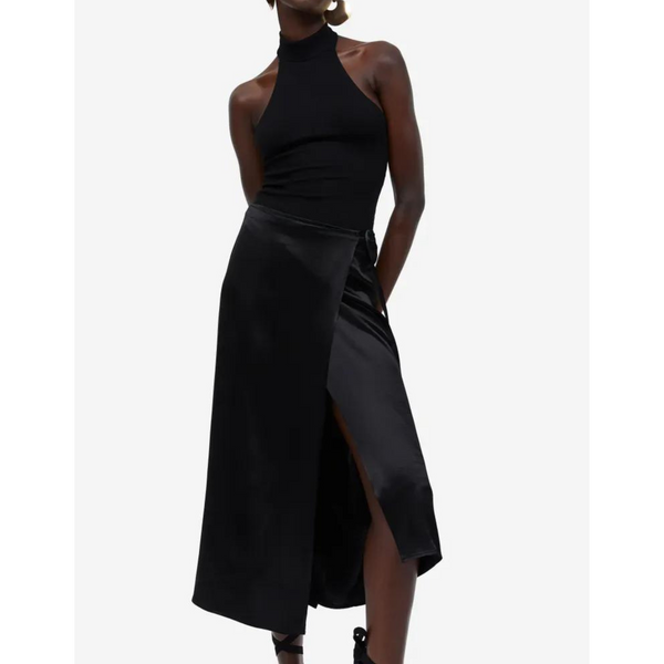 H&M Satin Wrap Skirt