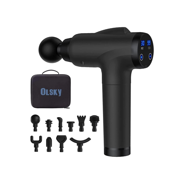 OLsky Handheld Electric Muscle Massager with 10 Attachments