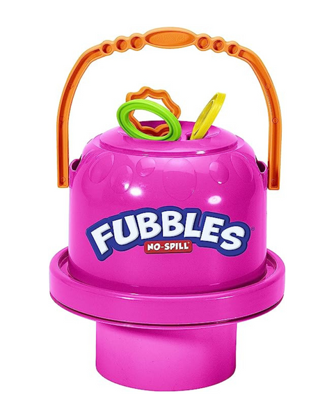 Fubbles Bubbles Cubo de burbujas grande antiderrames en rosa