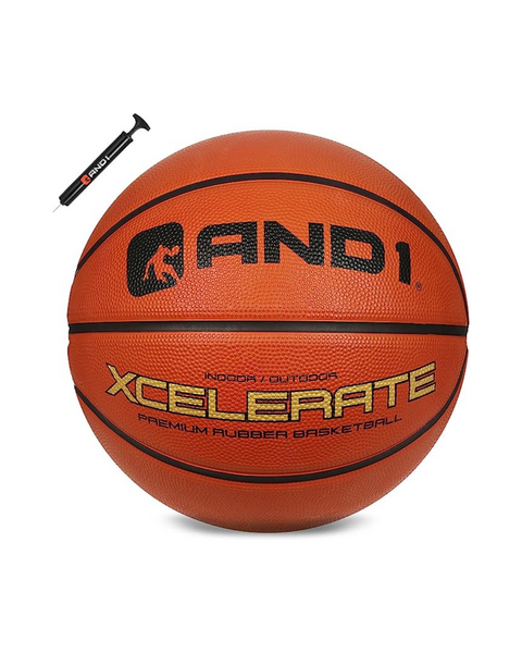 AND1 Xcelerate Rubber Basketball Official Regulation Size Made Indoor Or Outdoor Games