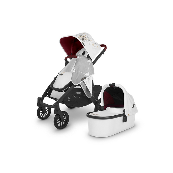 Vista V2 Stroller Jade Rabbit White Marl Carbon Frame With Maroon Leather