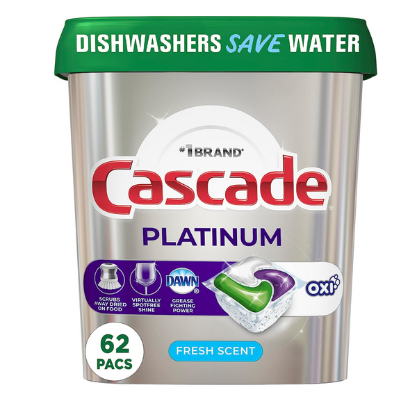 62 Cascade Platinum Dishwasher Pods