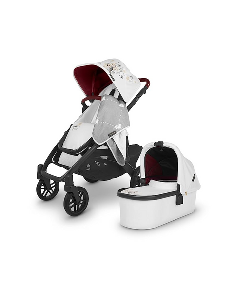 Vista V2 Stroller Jade Rabbit White Marl Carbon Frame With Maroon Leather