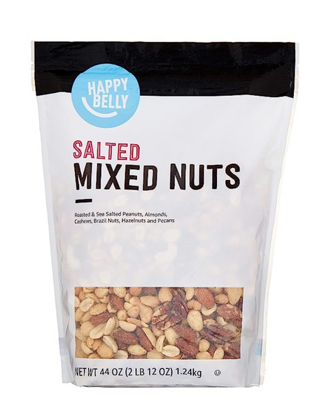 5 Bags Of Amazon Brand Happy Belly Mixed Nuts, Roasted & Sea Salted (44 Ounce)