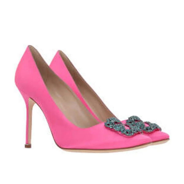 Manolo Blahnik Hangisi Buckle Embellished Pumps