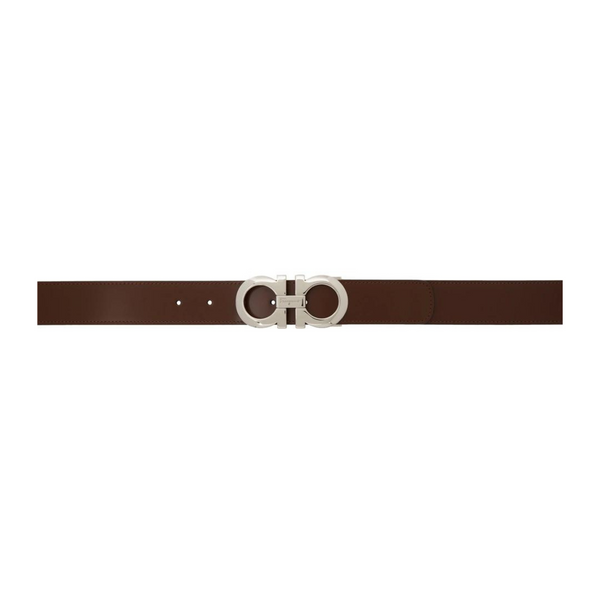 FERRAGAMO Reversible Black/ Brown Gancini Belt