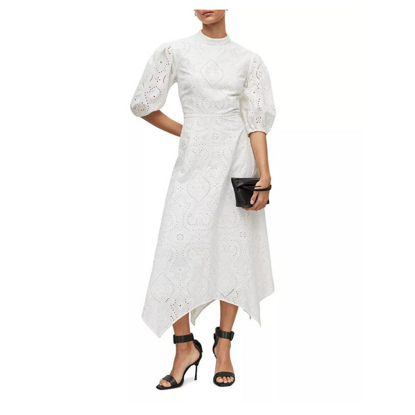 ALLSAINTS Camila Broderie Eyelet Puff Sleeve Dress