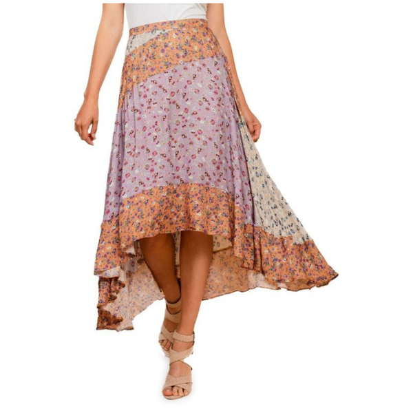 Daniel Rainn Darling Floral Patchwork Midi Skirt