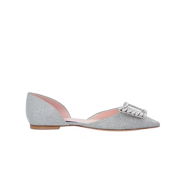 Roger Vivier Silver Ballet Flats