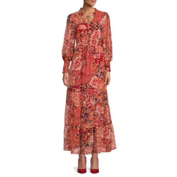 JULIA JORDAN Floral Smocked Maxi Dress