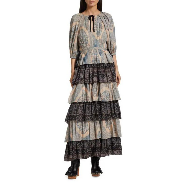 Ulla Johnson Emi Printed Tiered Maxi Dress