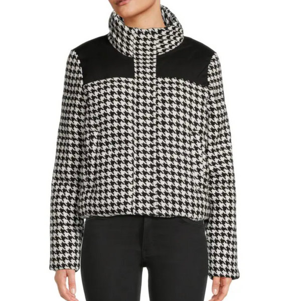 Noize Houndstooth Puffer Jacket