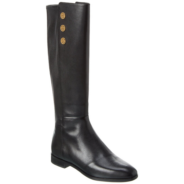 Tory Burch Rope Logo Tall Leather Knee-High Boot