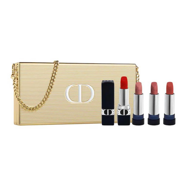 Estuche Colección Dior Lipstick + Clutch Dorado!!