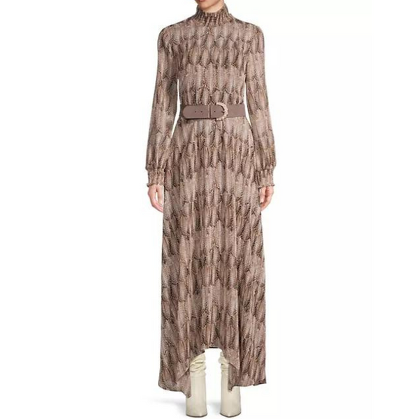 Donna Karan New York Main Event Belted Printed Maxi Dress