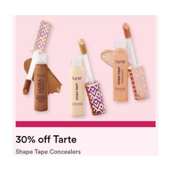 30% de descuento en corrector de cinta Tarte Shape