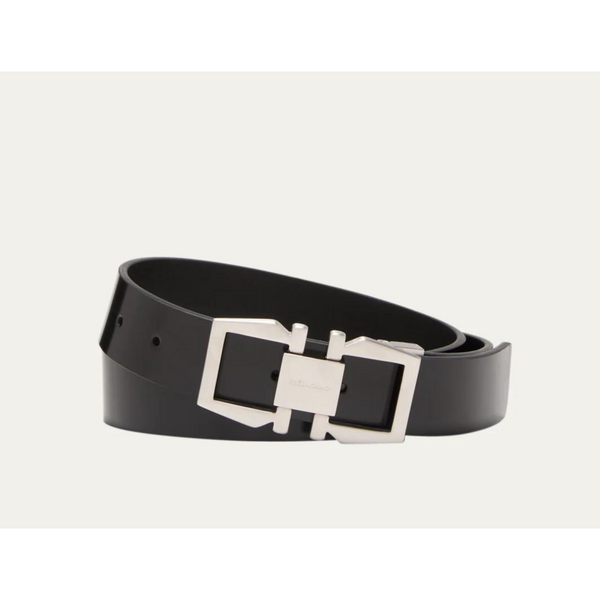 FERRAGAMO Men Gancini Buckle Leather Belt