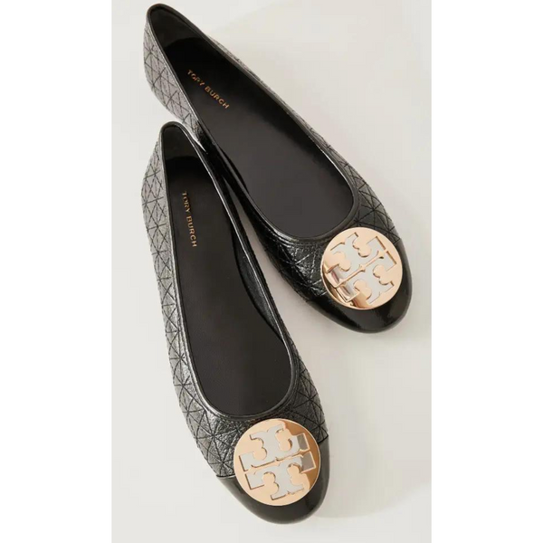 Tory Burch Claire Quilted Ballet Flats (BLACK)