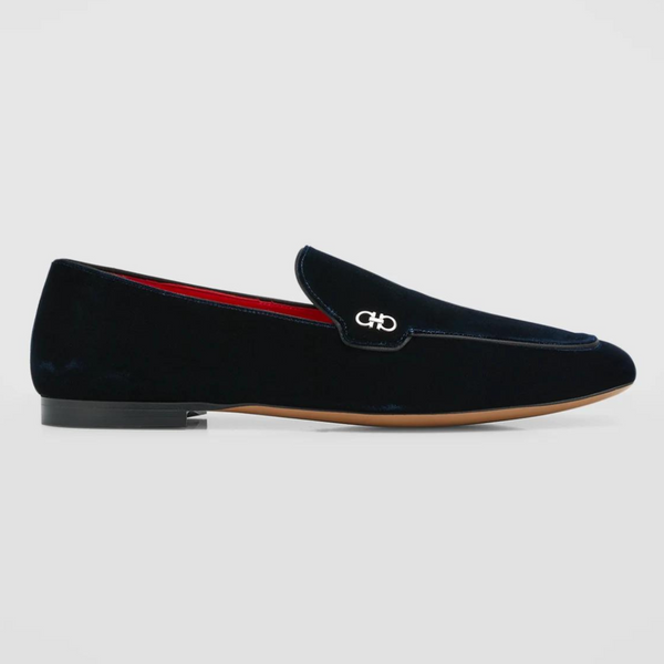 Ferragamo Frame Velvet Gancini Loafers (MEN)