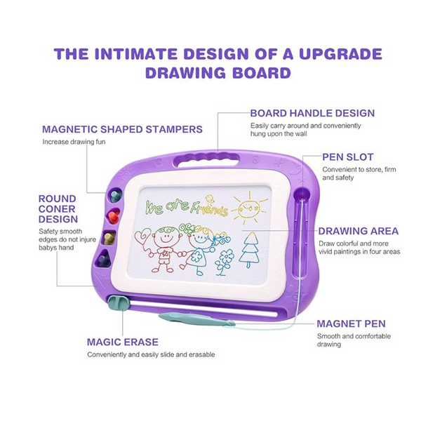 Pizarra de dibujo magnética grande para niños Wellchild