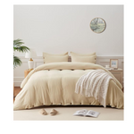 3-Piece SunStyle King Size Home Beige Duvet Cover Set