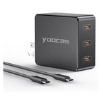 Yoocas 140W Fast PD3.1 GaN Bloque de cargador para computadora portátil USB tipo C de 3 puertos