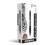 Bolígrafos retráctiles Zebra Pen Z-Grip, punta fina, 0,7 mm, tinta negra (paquete de 12)