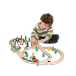 Funpeny 60-Pc Wooden Train and Track Sets