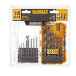 14-Piece Dewalt Black and Gold Drill Bit Set