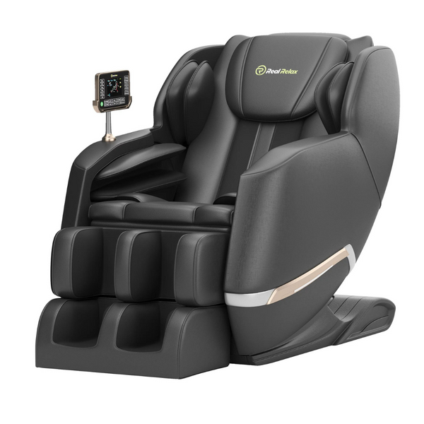 Real Relax Sillón de masaje eléctrico reclinable Shiatsu de gravedad cero de cuerpo completo