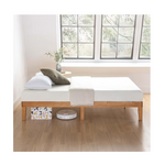 Mellow Marco de cama con plataforma de madera maciza clásica de 12" con listones de madera