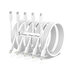 Paquete de 5 cables USB C a Lightning con certificación Apple MFi de 6 pies