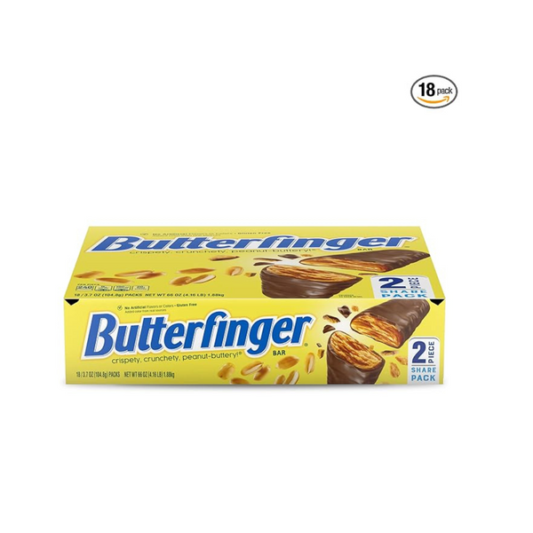 Paquete de 18 dulces para compartir con mantequilla de maní y chocolate Butterfinger, 3.7 oz