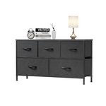 EDX 5 Drawer Fabric Dresser with Wood Top