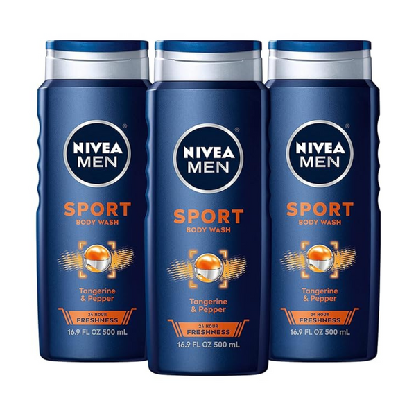 3-Pack Nivea Men Sport Body Wash with Revitalizing Minerals