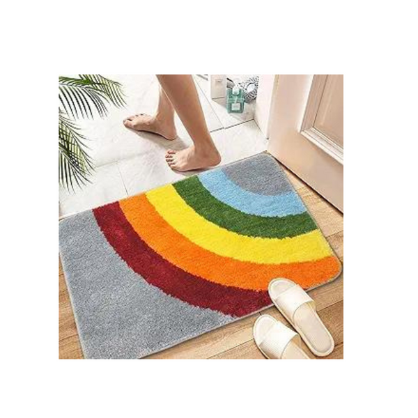 Alfombra de baño antideslizante absorbente colorida del arco iris