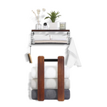 RoleDes Wooden Towel Rack with Wooden Shelf and 4 Hooks