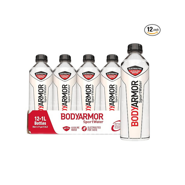 Paquete de 12 agua alcalina BODYARMOR SportWater de 1 litro