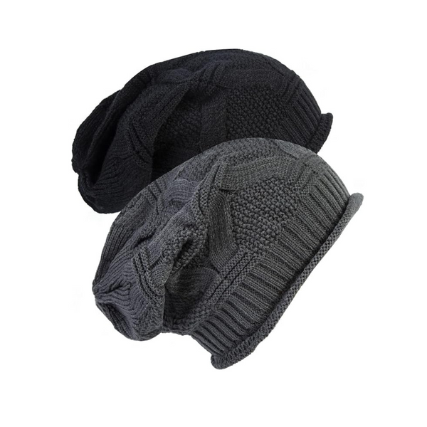 Paquete de 2 gorros suaves de punto de invierno holgados para mujer Senker Fashion