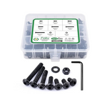 FOLIV Kit surtido de tornillos/pernos/tuercas de cabeza hexagonal de botón M5 de 523 piezas