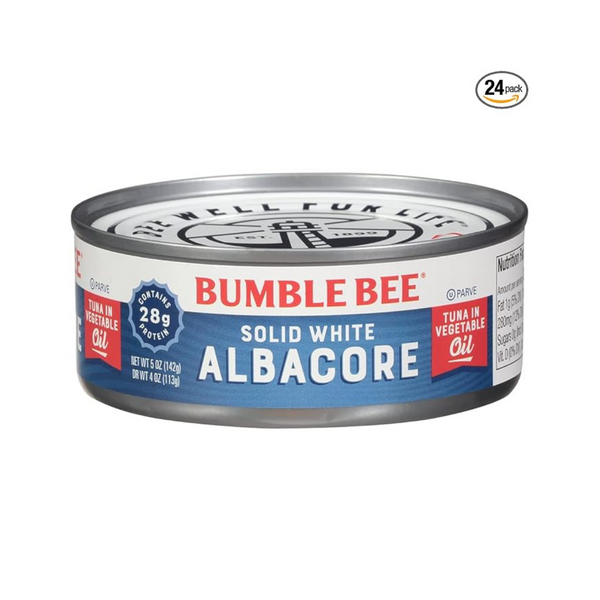 Bumble Bee Solid White Albacore Tuna in Oil (5 oz Cans, Pack of 24)