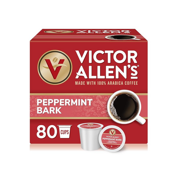 Victor Allen’s Peppermint Bark Flavored Medium Roast Single Serve Coffee Pods 80 Pack