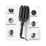 Rightwell 1" Foldable 25mm 3 Barrel Beach Waver Hair Crimper