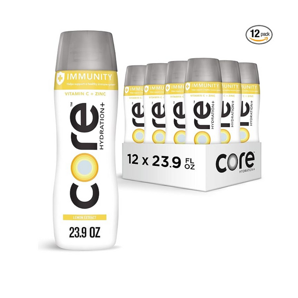 CORE Hydration+ Immunity, Lemon Extract Nutrient Enhanced Water with Vitamin C and Zinc