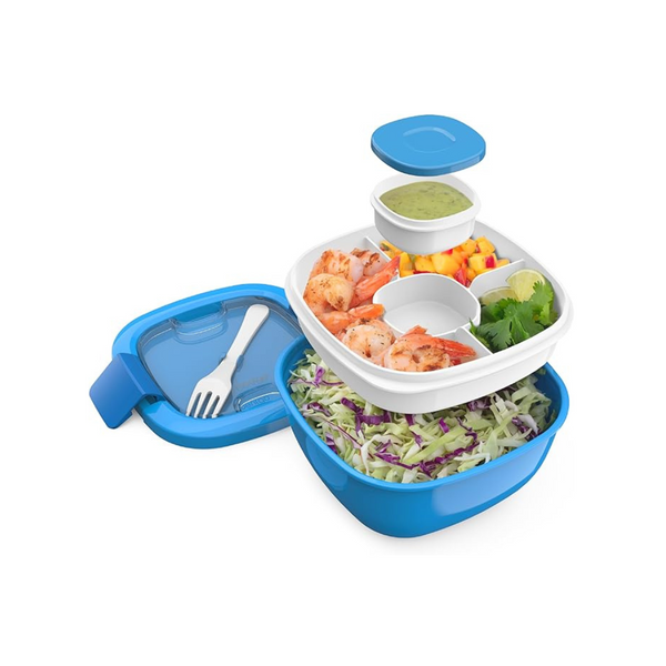 Recipiente para almuerzo Bentgo de 3 compartimentos sin BPA con ensaladera de 54 oz